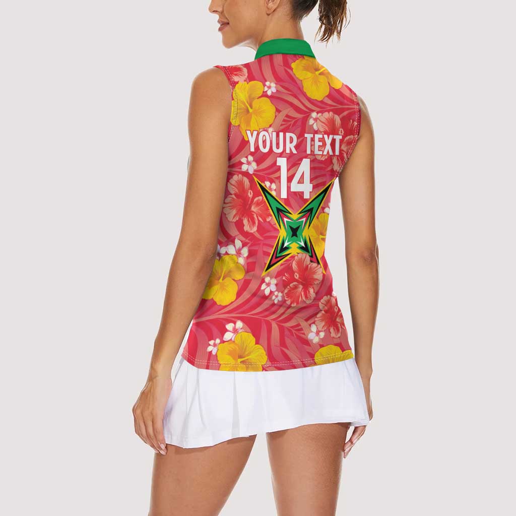 Custom Guyana Cricket Women Sleeveless Polo Shirt 2025 Go Amazon Warriors Tropical Style - Wonder Print Shop