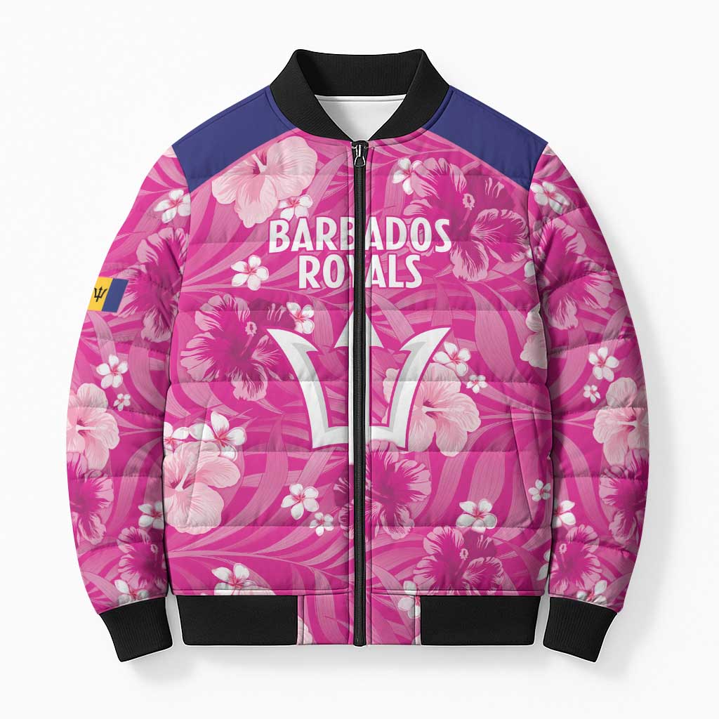 Custom Barbados Royals Cricket Bomber Puffer Jacket 2025 Go Tridents Tropical Style - Wonder Print Shop