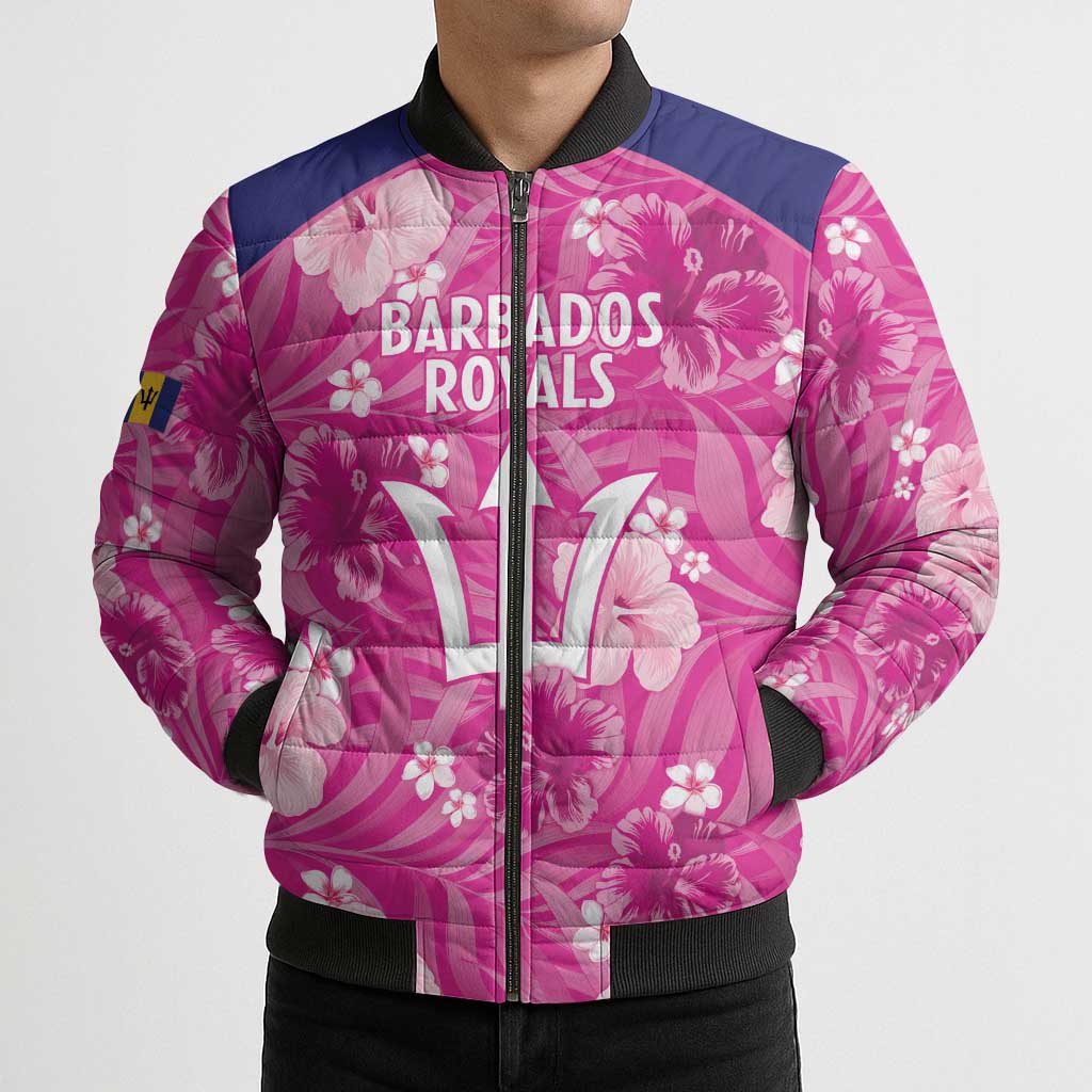 Custom Barbados Royals Cricket Bomber Puffer Jacket 2025 Go Tridents Tropical Style - Wonder Print Shop