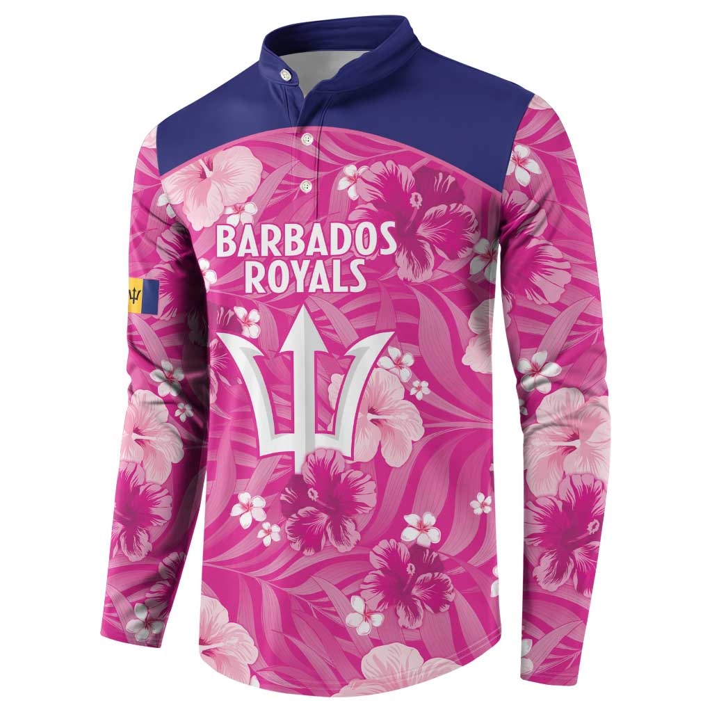 Custom Barbados Royals Cricket Button Sweatshirt 2025 Go Tridents Tropical Style - Wonder Print Shop