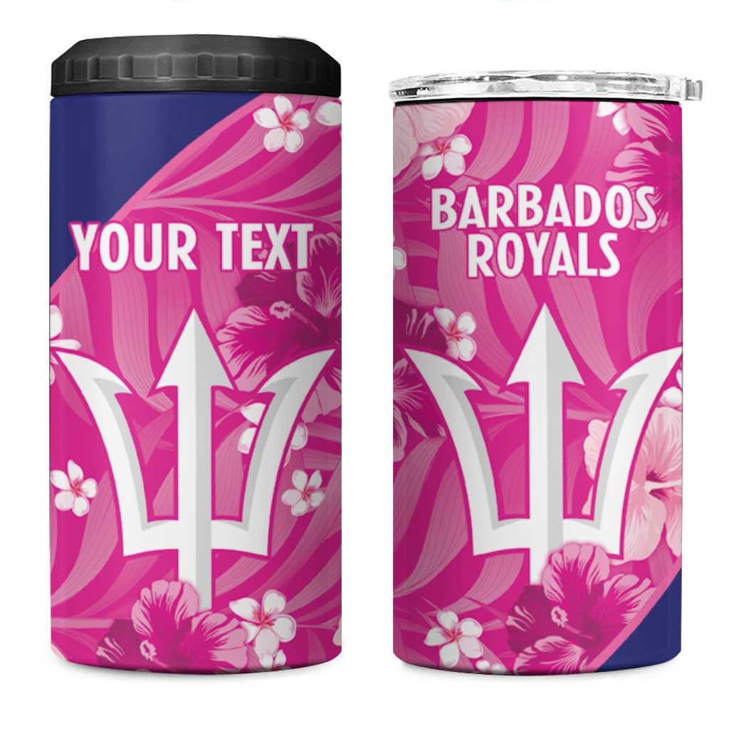Custom Barbados Royals Cricket 4 in 1 Can Cooler Tumbler 2025 Go Tridents Tropical Style - Wonder Print Shop
