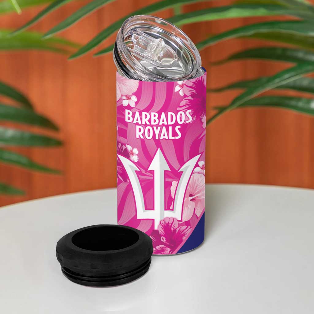 Custom Barbados Royals Cricket 4 in 1 Can Cooler Tumbler 2025 Go Tridents Tropical Style - Wonder Print Shop