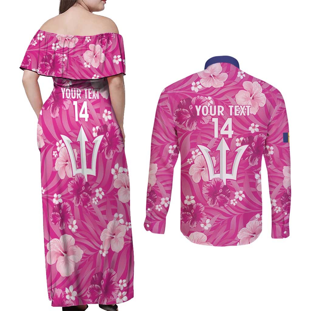 Custom Barbados Royals Cricket Couples Matching Off Shoulder Maxi Dress and Long Sleeve Button Shirt 2025 Go Tridents Tropical Style - Wonder Print Shop