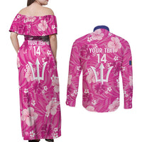 Custom Barbados Royals Cricket Couples Matching Off Shoulder Maxi Dress and Long Sleeve Button Shirt 2025 Go Tridents Tropical Style - Wonder Print Shop