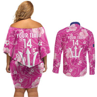 Custom Barbados Royals Cricket Couples Matching Off Shoulder Short Dress and Long Sleeve Button Shirt 2025 Go Tridents Tropical Style - Wonder Print Shop