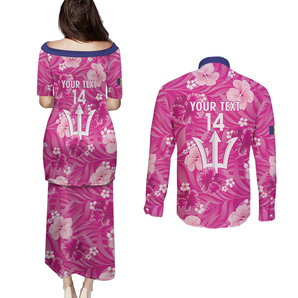 Custom Barbados Royals Cricket Couples Matching Puletasi and Long Sleeve Button Shirt 2025 Go Tridents Tropical Style - Wonder Print Shop