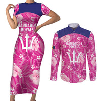Custom Barbados Royals Cricket Couples Matching Short Sleeve Bodycon Dress and Long Sleeve Button Shirt 2025 Go Tridents Tropical Style - Wonder Print Shop