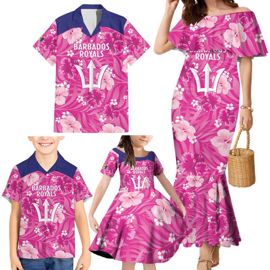 Custom Barbados Royals Cricket Family Matching Mermaid Dress and Hawaiian Shirt 2025 Go Tridents Tropical Style - Wonder Print Shop