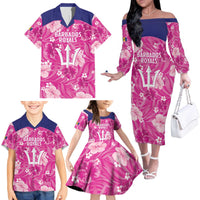 Custom Barbados Royals Cricket Family Matching Off The Shoulder Long Sleeve Dress and Hawaiian Shirt 2025 Go Tridents Tropical Style - Wonder Print Shop