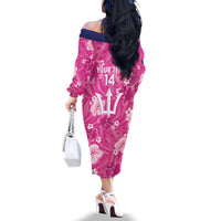 Custom Barbados Royals Cricket Family Matching Off The Shoulder Long Sleeve Dress and Hawaiian Shirt 2025 Go Tridents Tropical Style - Wonder Print Shop