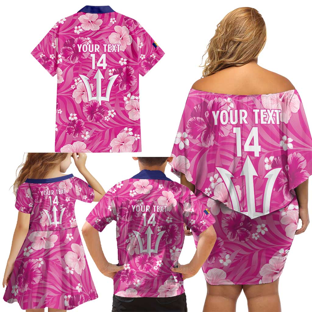 Custom Barbados Royals Cricket Family Matching Off Shoulder Short Dress and Hawaiian Shirt 2025 Go Tridents Tropical Style - Wonder Print Shop