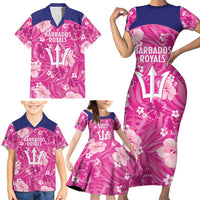 Custom Barbados Royals Cricket Family Matching Short Sleeve Bodycon Dress and Hawaiian Shirt 2025 Go Tridents Tropical Style - Wonder Print Shop