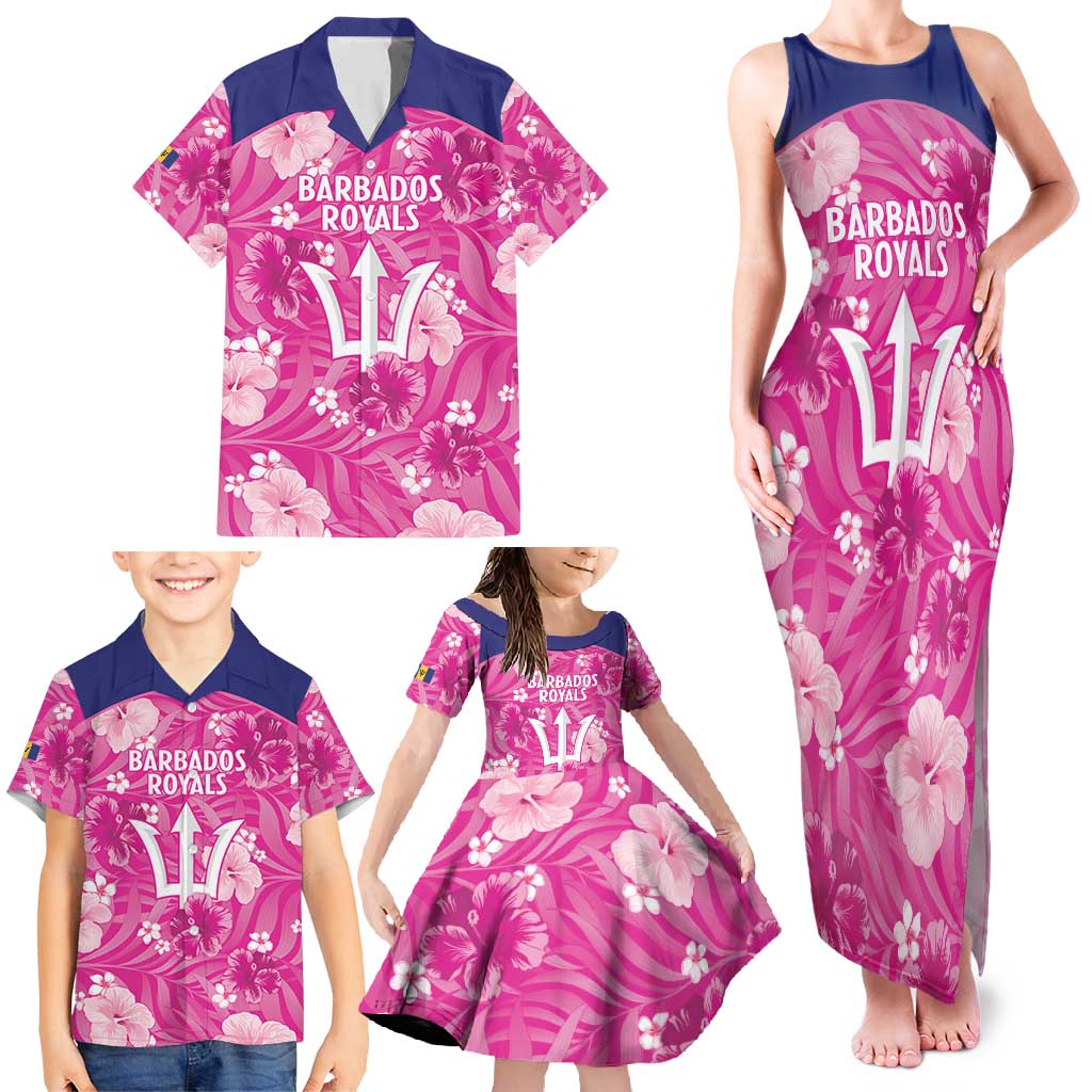Custom Barbados Royals Cricket Family Matching Tank Maxi Dress and Hawaiian Shirt 2025 Go Tridents Tropical Style - Wonder Print Shop