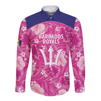Custom Barbados Royals Cricket Long Sleeve Button Shirt 2025 Go Tridents Tropical Style - Wonder Print Shop