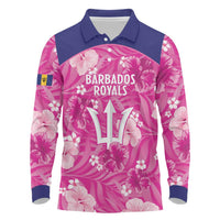 Custom Barbados Royals Cricket Long Sleeve Polo Shirt 2025 Go Tridents Tropical Style - Wonder Print Shop