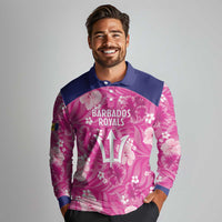 Custom Barbados Royals Cricket Long Sleeve Polo Shirt 2025 Go Tridents Tropical Style - Wonder Print Shop