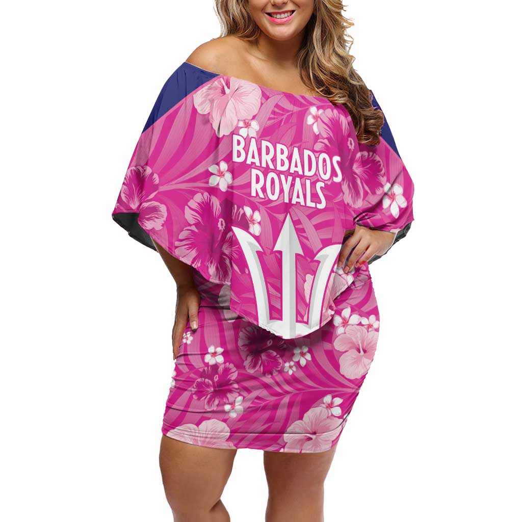Custom Barbados Royals Cricket Off Shoulder Short Dress 2025 Go Tridents Tropical Style - Wonder Print Shop