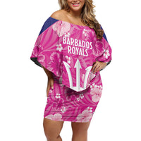Custom Barbados Royals Cricket Off Shoulder Short Dress 2025 Go Tridents Tropical Style - Wonder Print Shop