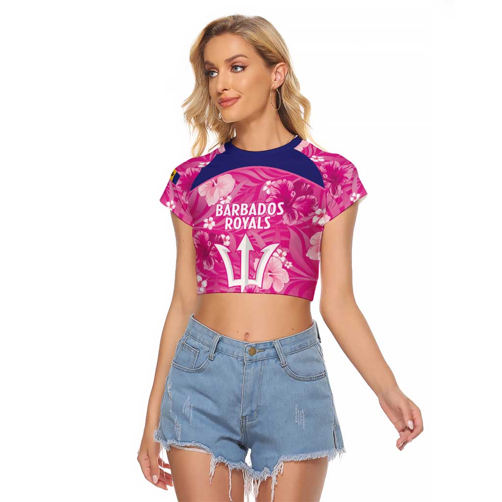 Custom Barbados Royals Cricket Raglan Cropped T Shirt 2025 Go Tridents Tropical Style - Wonder Print Shop