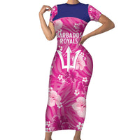Custom Barbados Royals Cricket Short Sleeve Bodycon Dress 2025 Go Tridents Tropical Style - Wonder Print Shop
