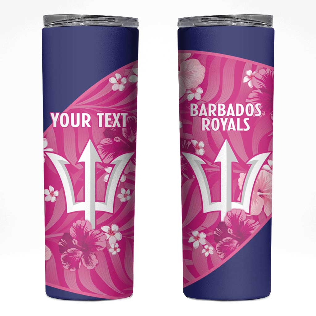 Custom Barbados Royals Cricket Skinny Tumbler 2025 Go Tridents Tropical Style - Wonder Print Shop