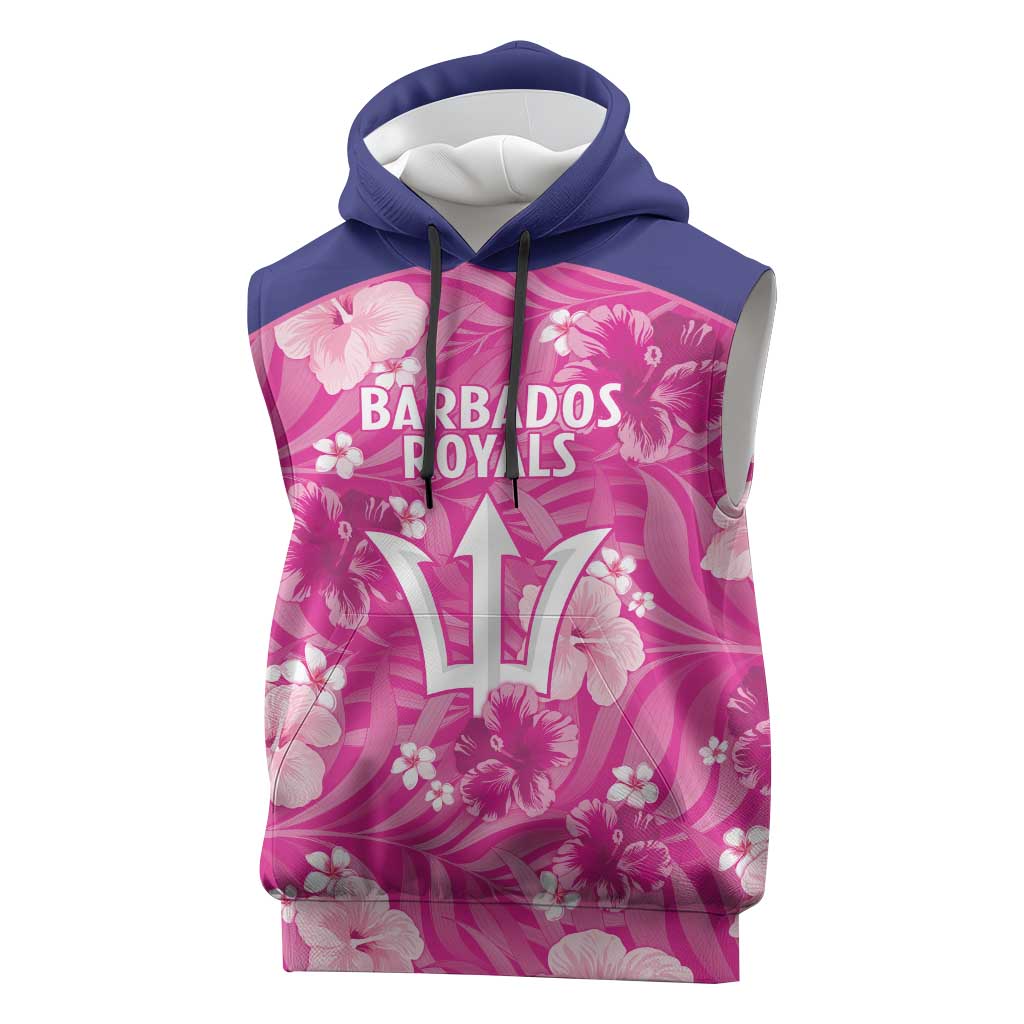 Custom Barbados Royals Cricket Sleeveless Hoodie 2025 Go Tridents Tropical Style - Wonder Print Shop