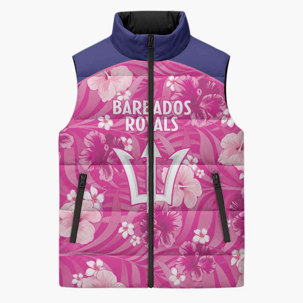 Custom Barbados Royals Cricket Sleeveless Puffer Jacket 2025 Go Tridents Tropical Style - Wonder Print Shop