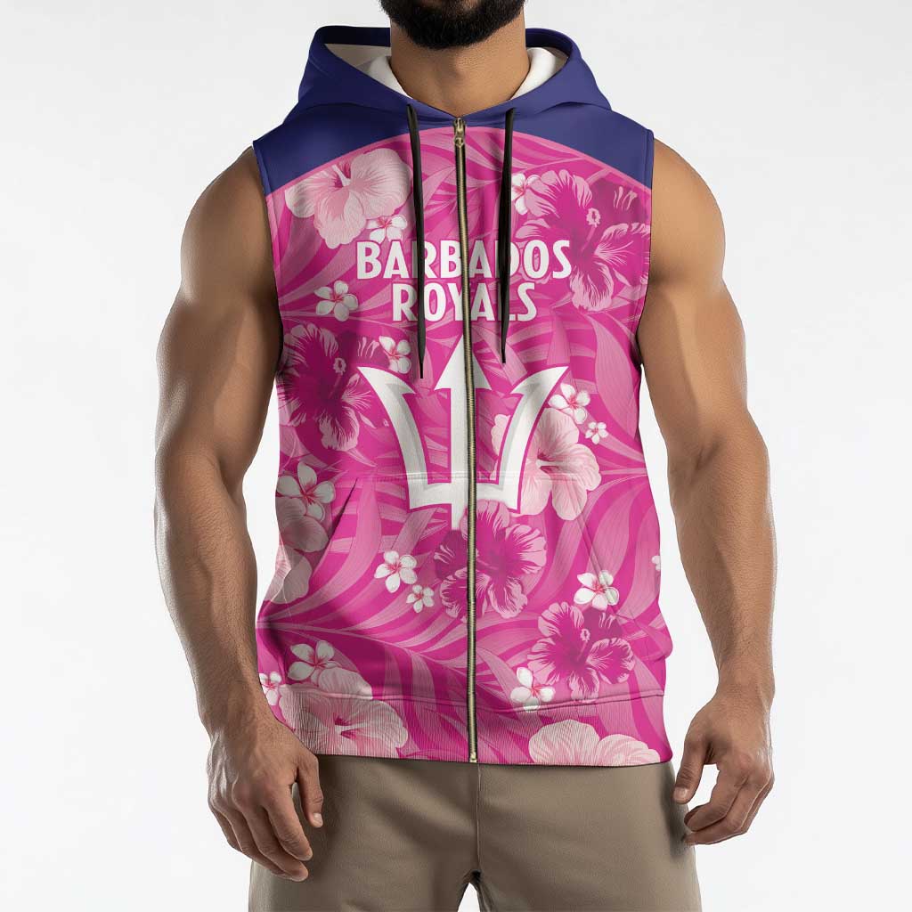 Custom Barbados Royals Cricket Sleeveless Zip Hoodie 2025 Go Tridents Tropical Style - Wonder Print Shop