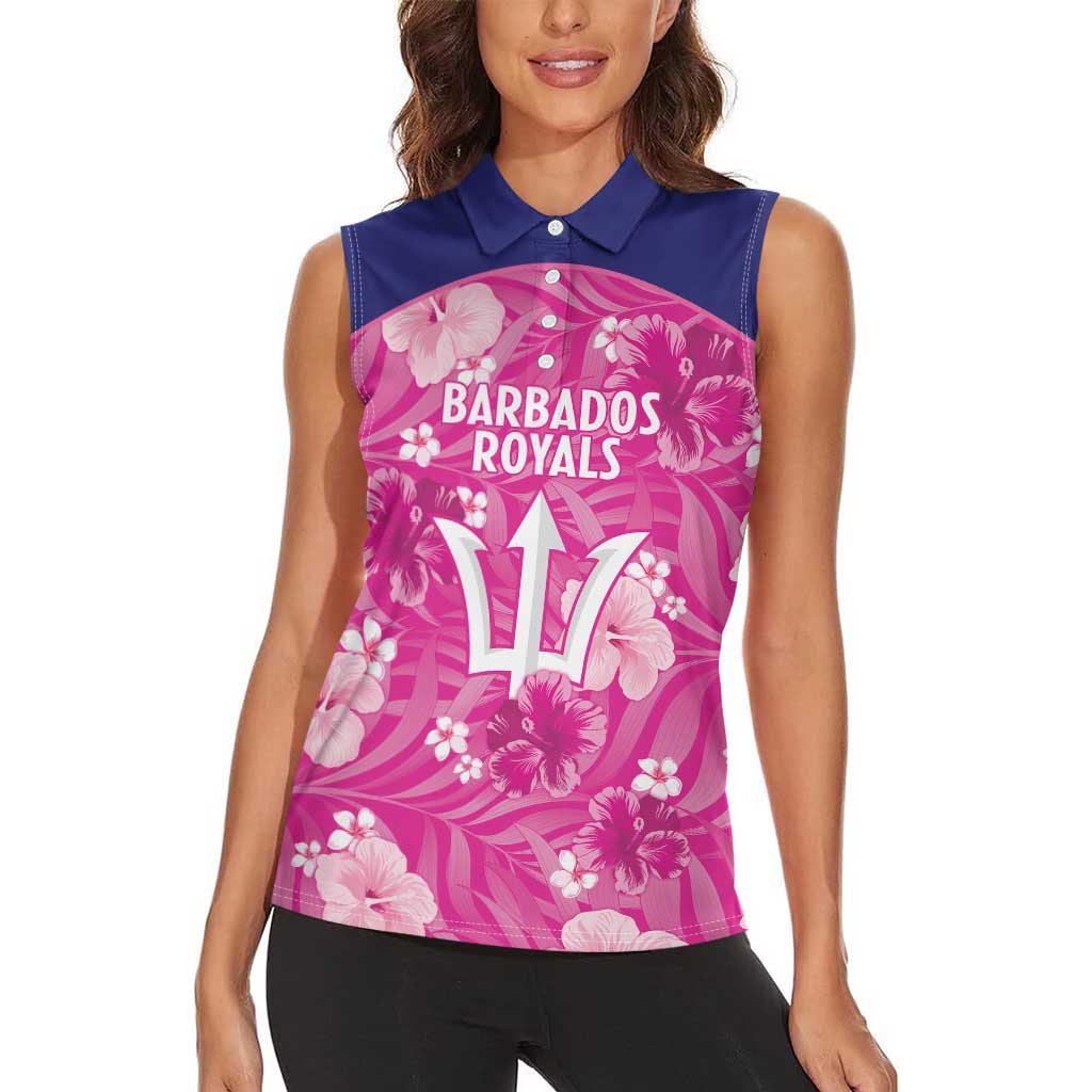Custom Barbados Royals Cricket Women Sleeveless Polo Shirt 2025 Go Tridents Tropical Style - Wonder Print Shop