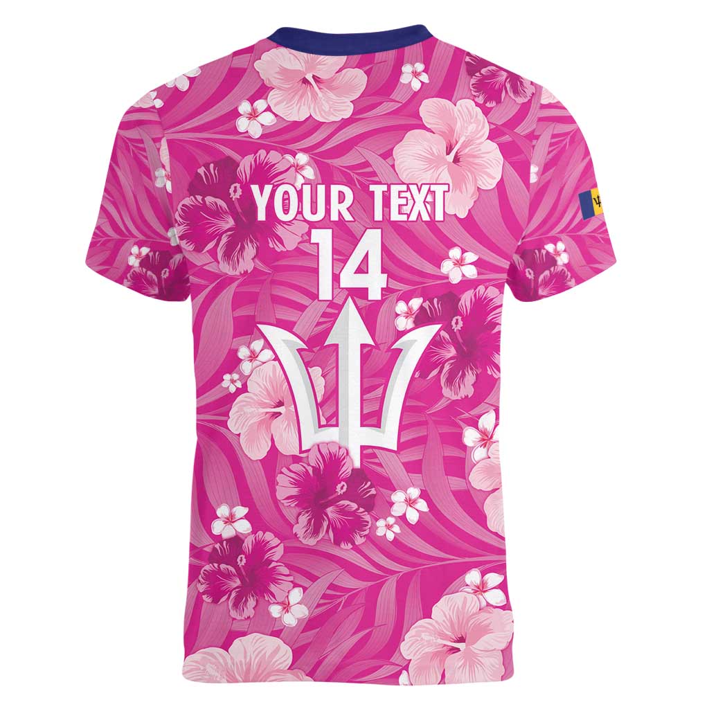 Custom Barbados Royals Cricket Women V-Neck T-Shirt 2025 Go Tridents Tropical Style - Wonder Print Shop