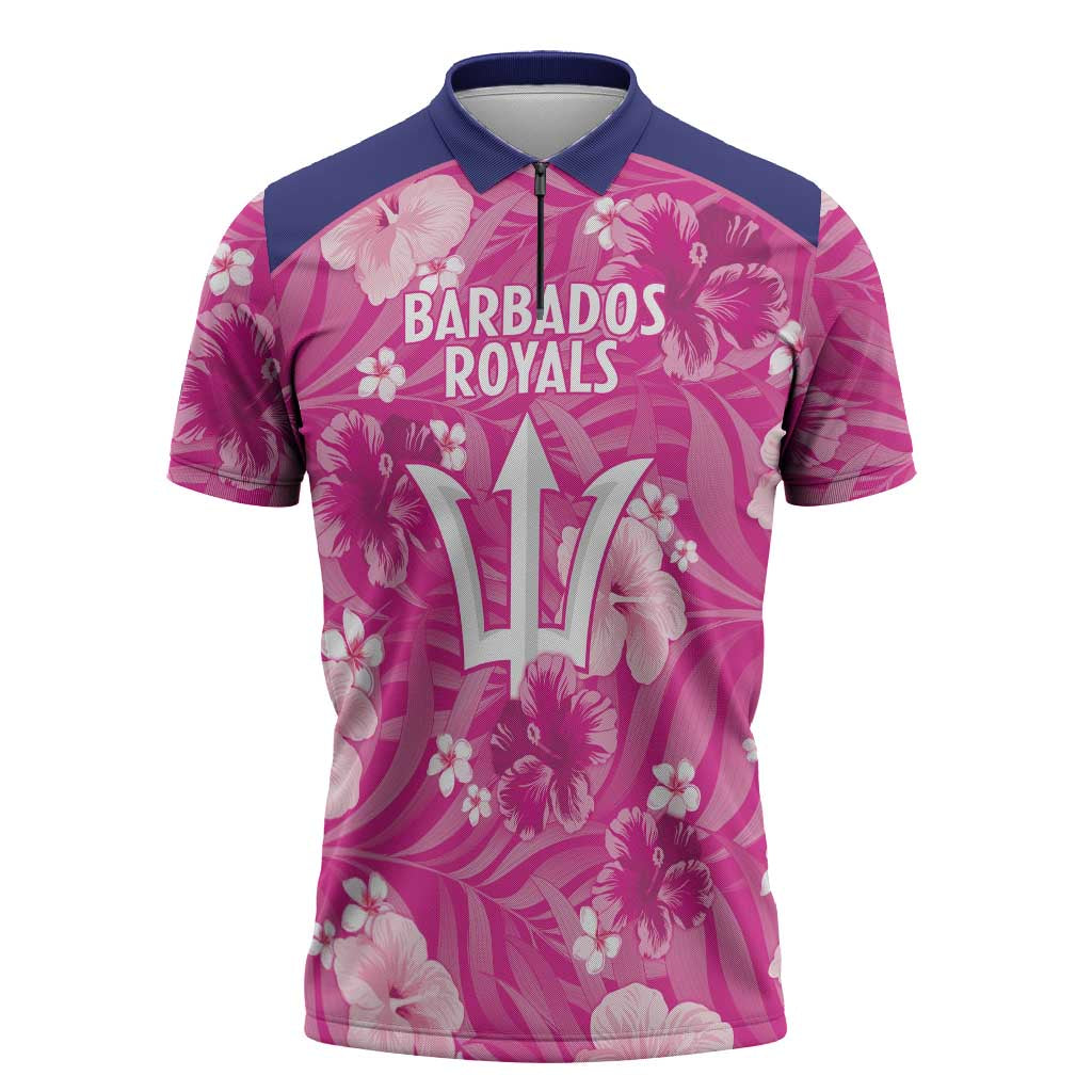 Custom Barbados Royals Cricket Zipper Polo Shirt 2025 Go Tridents Tropical Style - Wonder Print Shop