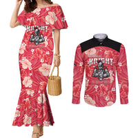 Custom Trinidad and Tobago Cricket Couples Matching Mermaid Dress and Long Sleeve Button Shirt 2025 Go Knight Riders Tropical Style - Wonder Print Shop