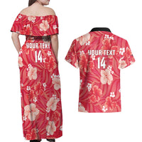 Custom Trinidad and Tobago Cricket Couples Matching Off Shoulder Maxi Dress and Hawaiian Shirt 2025 Go Knight Riders Tropical Style - Wonder Print Shop