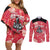 Custom Trinidad and Tobago Cricket Couples Matching Off Shoulder Short Dress and Long Sleeve Button Shirt 2025 Go Knight Riders Tropical Style - Wonder Print Shop