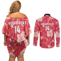 Custom Trinidad and Tobago Cricket Couples Matching Off Shoulder Short Dress and Long Sleeve Button Shirt 2025 Go Knight Riders Tropical Style - Wonder Print Shop