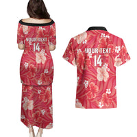 Custom Trinidad and Tobago Cricket Couples Matching Puletasi and Hawaiian Shirt 2025 Go Knight Riders Tropical Style - Wonder Print Shop