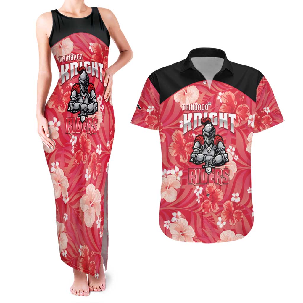Custom Trinidad and Tobago Cricket Couples Matching Tank Maxi Dress and Hawaiian Shirt 2025 Go Knight Riders Tropical Style - Wonder Print Shop
