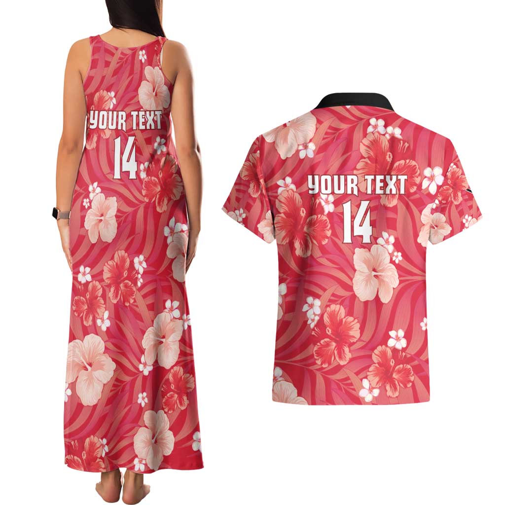 Custom Trinidad and Tobago Cricket Couples Matching Tank Maxi Dress and Hawaiian Shirt 2025 Go Knight Riders Tropical Style - Wonder Print Shop
