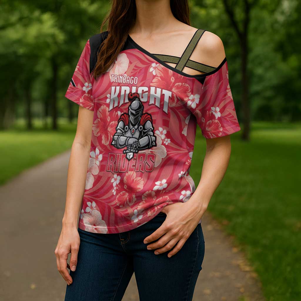 Custom Trinidad and Tobago Cricket Cross Shoulder Shirt 2025 Go Knight Riders Tropical Style - Wonder Print Shop