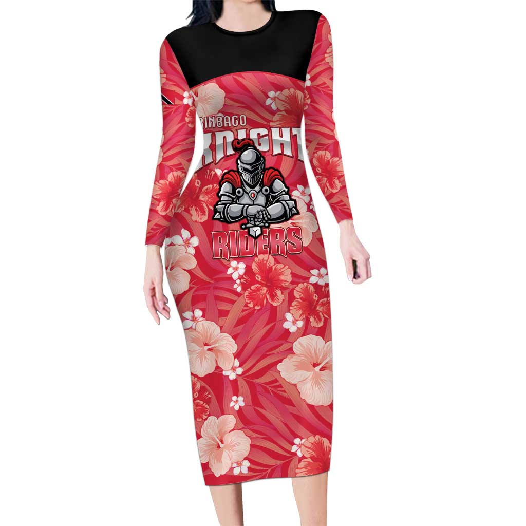 Custom Trinidad and Tobago Cricket Family Matching Long Sleeve Bodycon Dress and Hawaiian Shirt 2025 Go Knight Riders Tropical Style - Wonder Print Shop