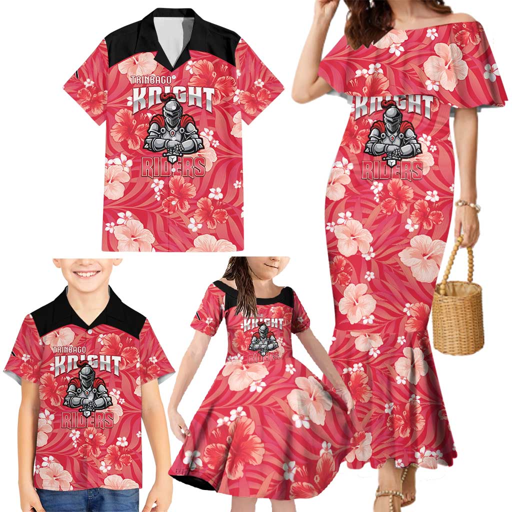 Custom Trinidad and Tobago Cricket Family Matching Mermaid Dress and Hawaiian Shirt 2025 Go Knight Riders Tropical Style - Wonder Print Shop