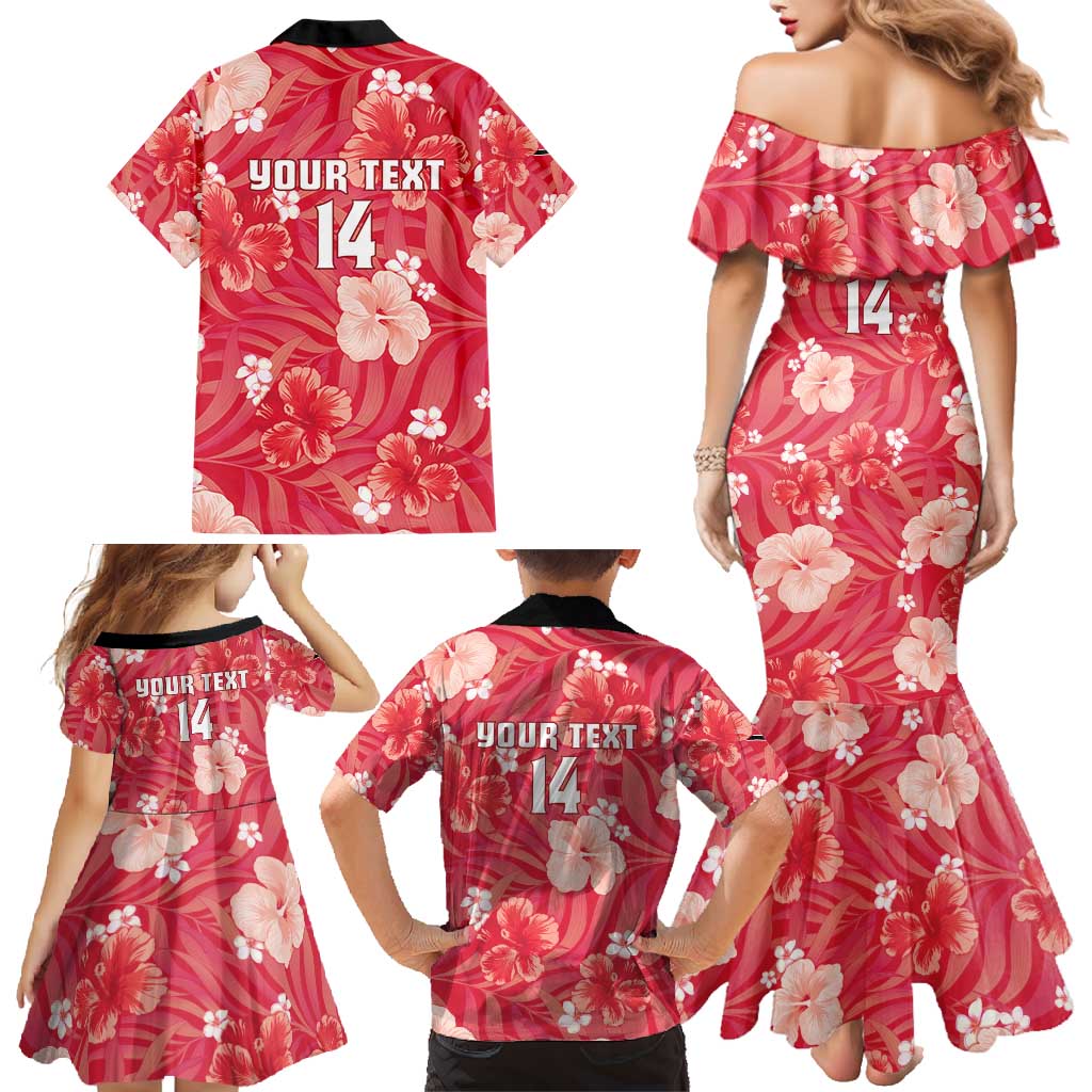 Custom Trinidad and Tobago Cricket Family Matching Mermaid Dress and Hawaiian Shirt 2025 Go Knight Riders Tropical Style - Wonder Print Shop