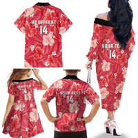 Custom Trinidad and Tobago Cricket Family Matching Off The Shoulder Long Sleeve Dress and Hawaiian Shirt 2025 Go Knight Riders Tropical Style - Wonder Print Shop