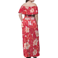 Custom Trinidad and Tobago Cricket Family Matching Off Shoulder Maxi Dress and Hawaiian Shirt 2025 Go Knight Riders Tropical Style - Wonder Print Shop