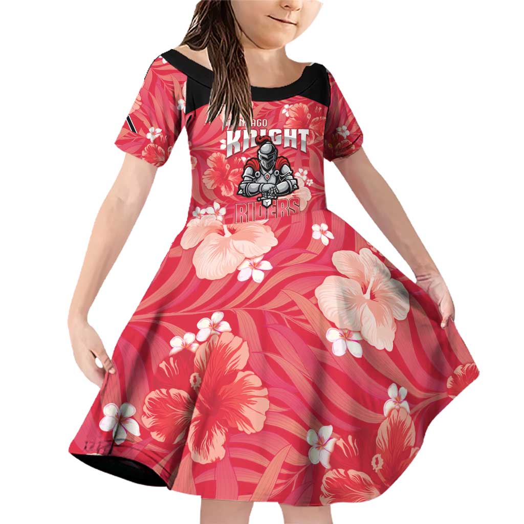 Custom Trinidad and Tobago Cricket Family Matching Off Shoulder Short Dress and Hawaiian Shirt 2025 Go Knight Riders Tropical Style - Wonder Print Shop