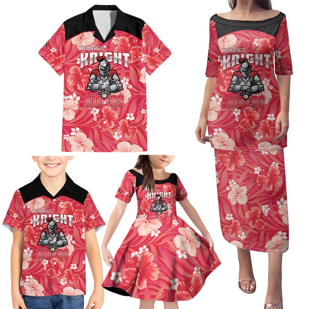 Custom Trinidad and Tobago Cricket Family Matching Puletasi and Hawaiian Shirt 2025 Go Knight Riders Tropical Style - Wonder Print Shop