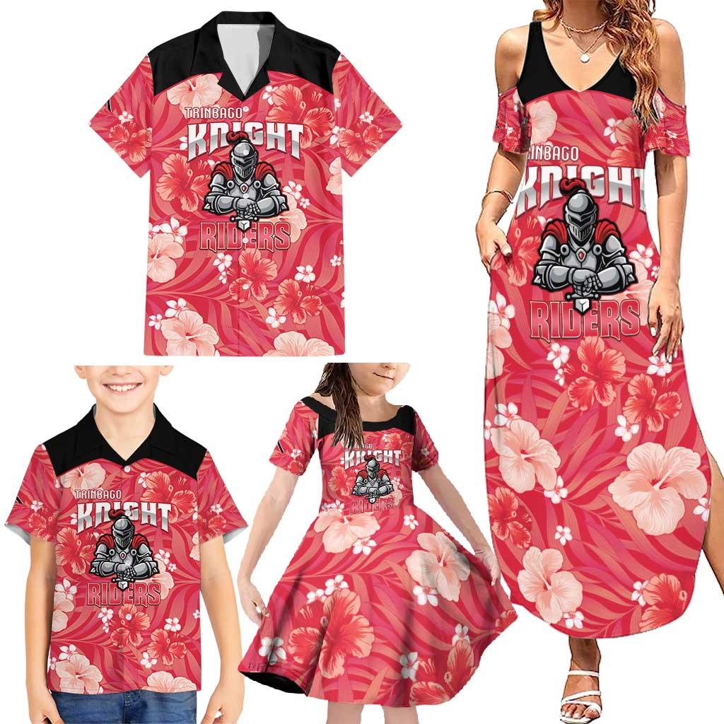 Custom Trinidad and Tobago Cricket Family Matching Summer Maxi Dress and Hawaiian Shirt 2025 Go Knight Riders Tropical Style - Wonder Print Shop