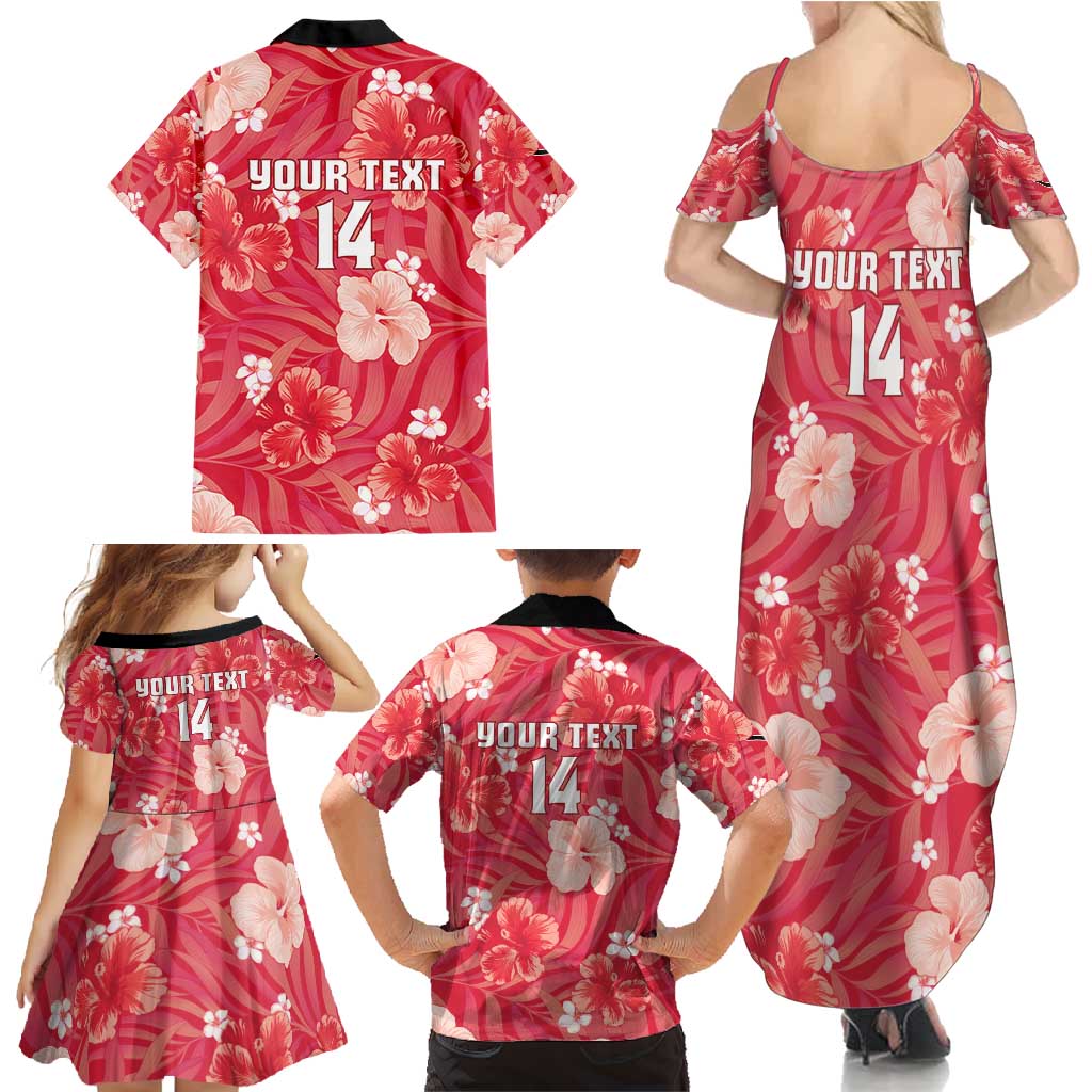 Custom Trinidad and Tobago Cricket Family Matching Summer Maxi Dress and Hawaiian Shirt 2025 Go Knight Riders Tropical Style - Wonder Print Shop