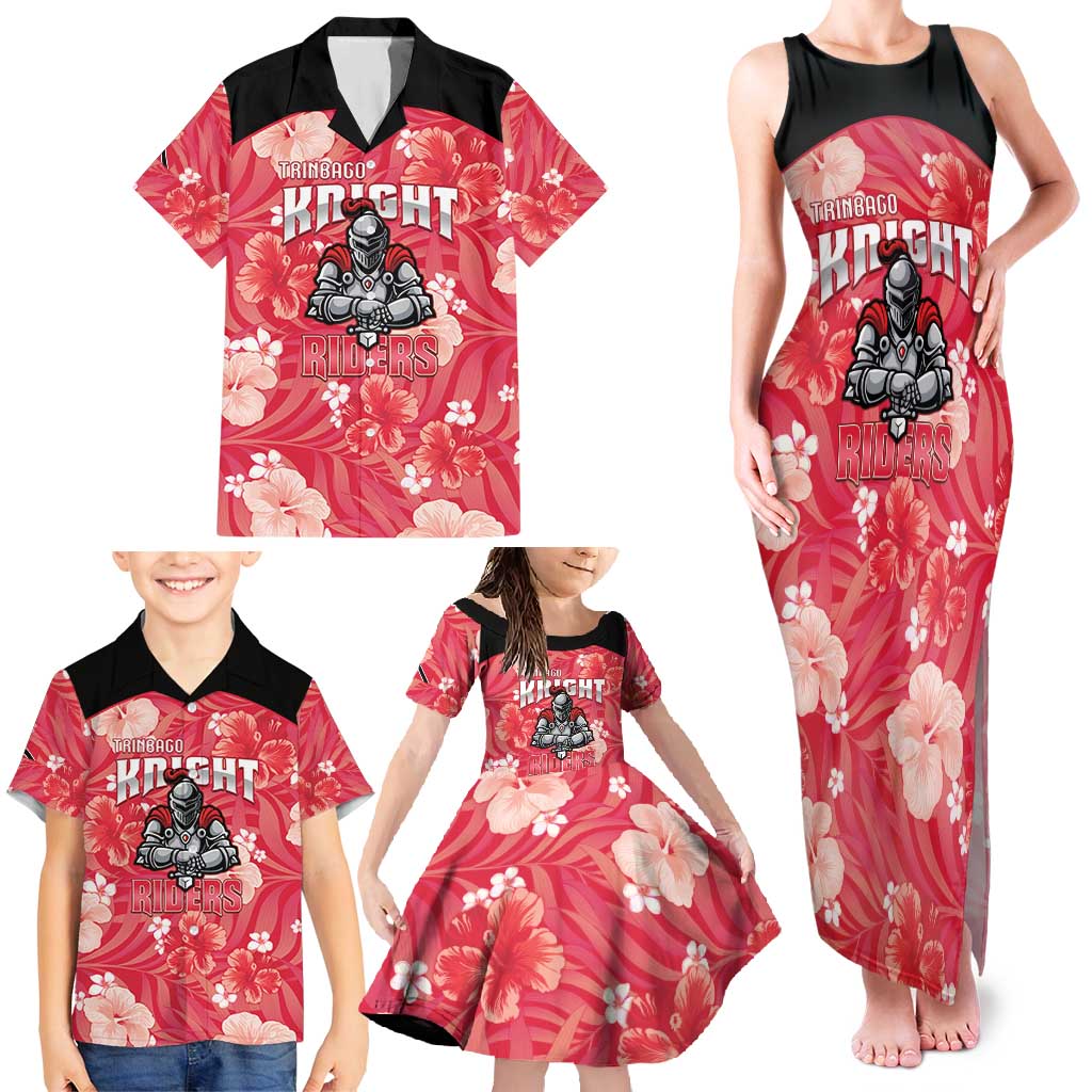 Custom Trinidad and Tobago Cricket Family Matching Tank Maxi Dress and Hawaiian Shirt 2025 Go Knight Riders Tropical Style - Wonder Print Shop