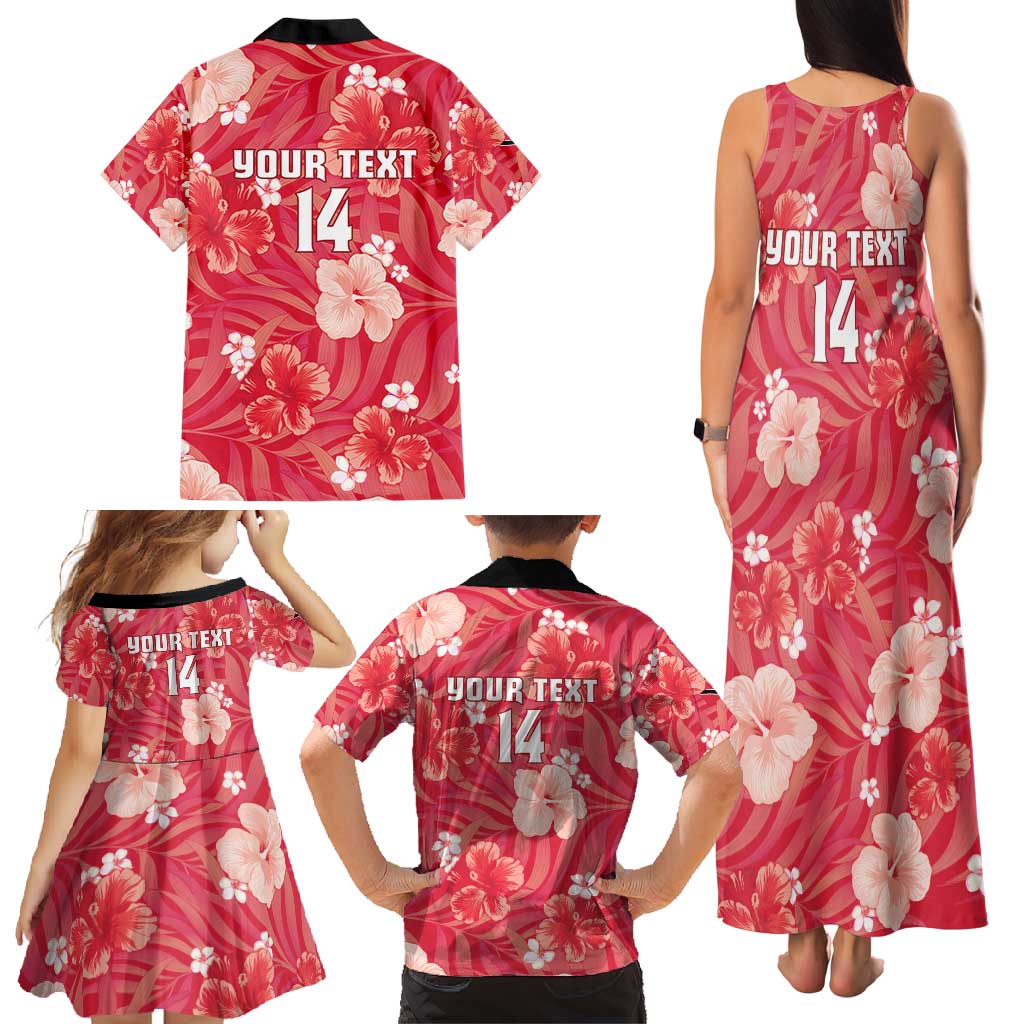 Custom Trinidad and Tobago Cricket Family Matching Tank Maxi Dress and Hawaiian Shirt 2025 Go Knight Riders Tropical Style - Wonder Print Shop